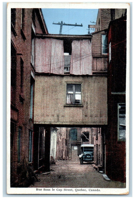 1938 Scene at Rue Sous Le Cap Street Quebec Canada Posted Vintage Postcard