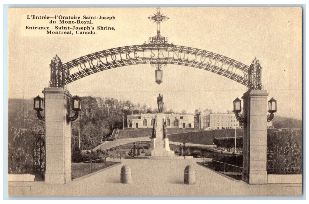 c1910 Entrance Saint-Joseph's Shrine Montreal Quebec Canada Unposted Postcard