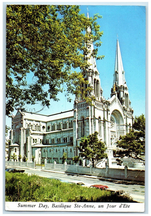 1977 Basilica on a Summer Day Ste-Anne De Beaupre Quebec Canada Postcard