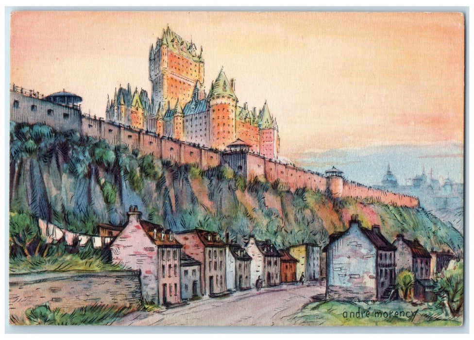 c1950's Chateau Frontenac Quebec Canada Andre Morency Paintings Postcard