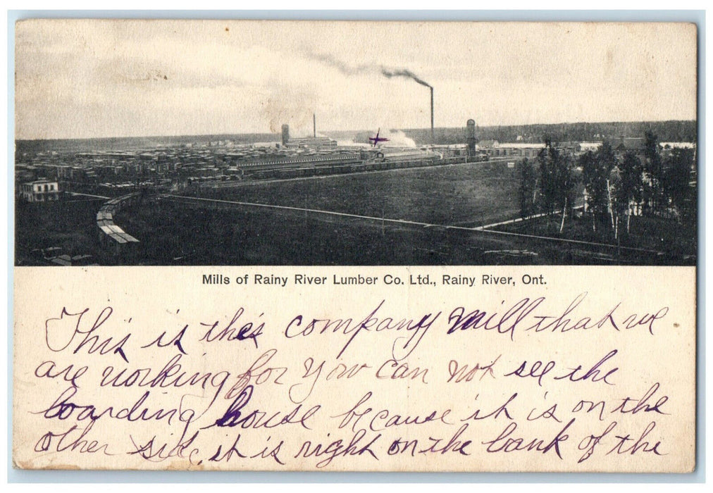 c1910 Mills of Rainy River Lumber Co. LTD Rainy River Ontario Canada Postcard