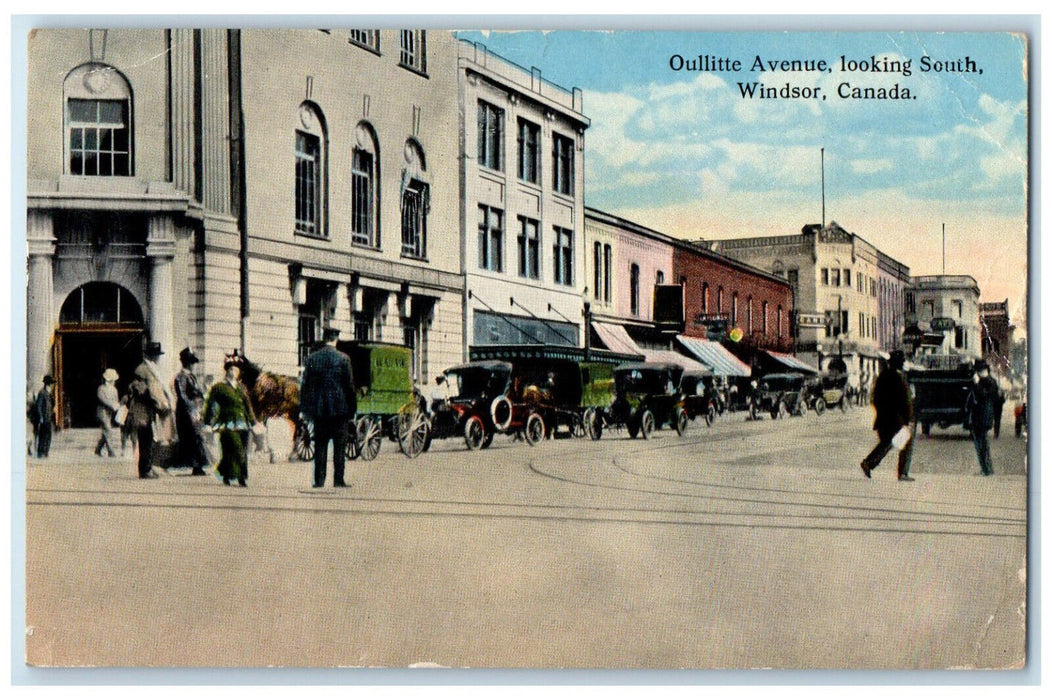 1918 Oullitte Avenue Looking South Windsor Ontario Canada Antique Postcard