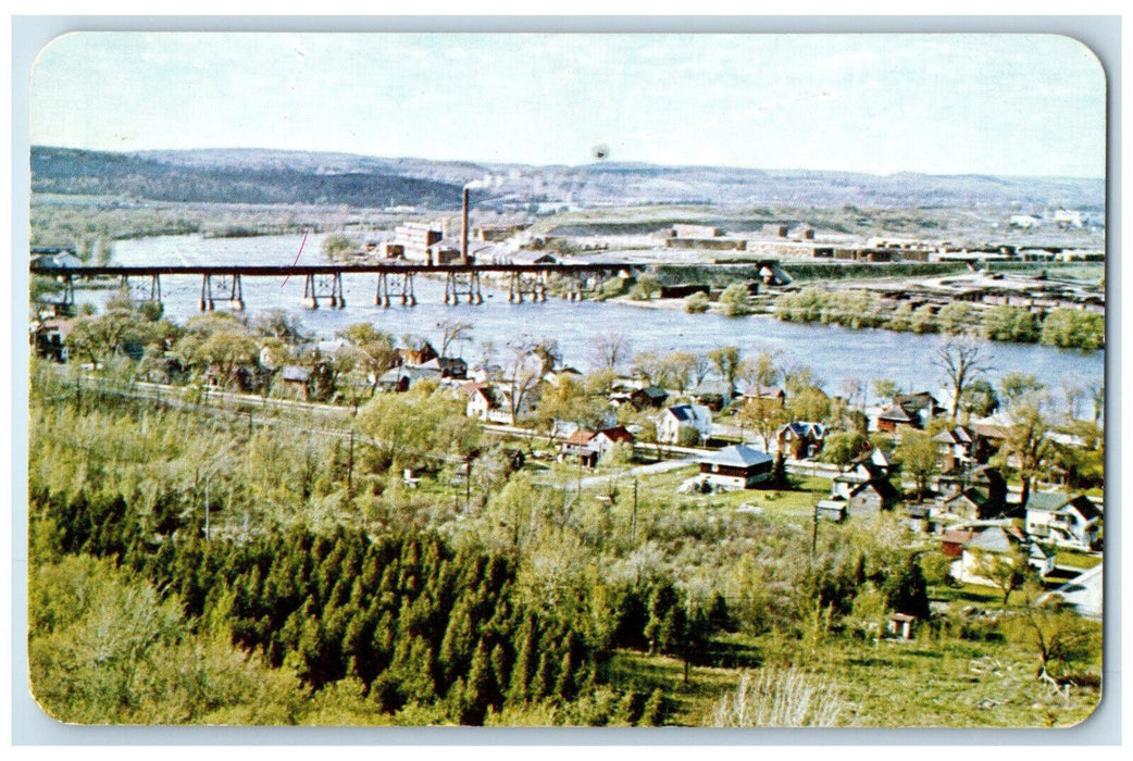 c1950's Bridge Over Trent River Looking North Trenton Ontario Canada Postcard