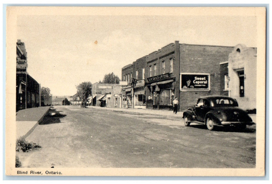 c1950's Stores Business Buildings Blind River Ontario Canada Postcard