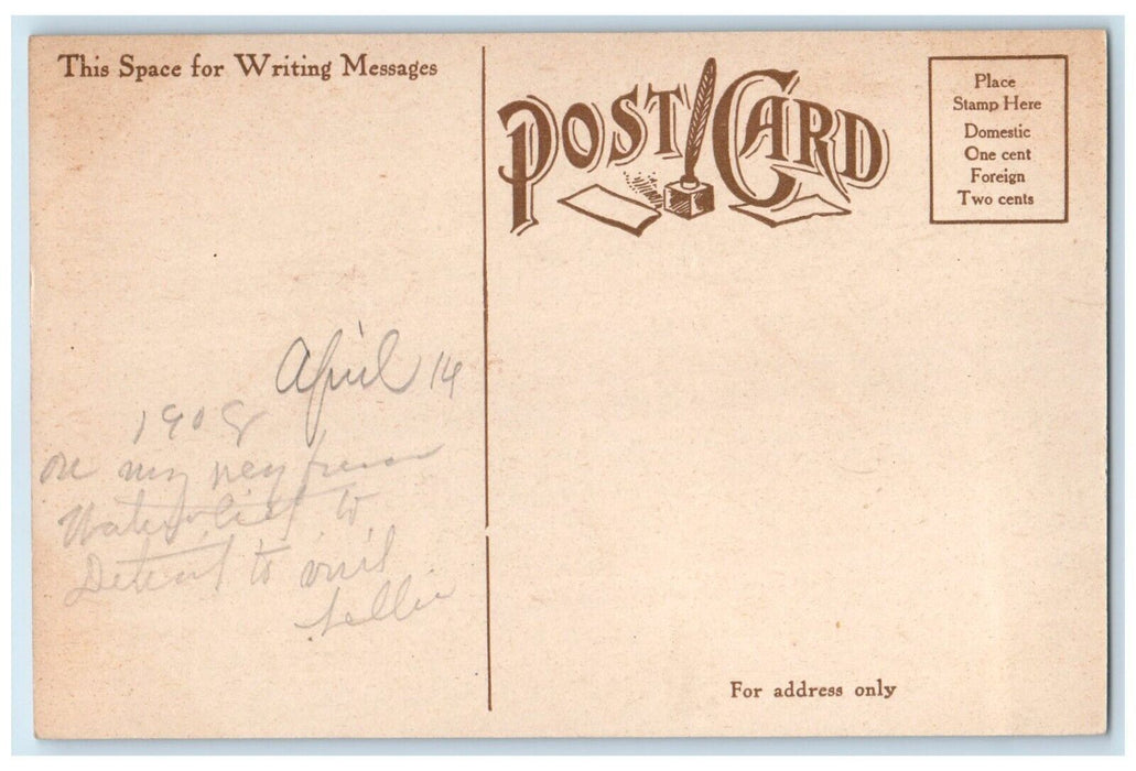 c1910 Ottawa St Looking Towards Monroe St Grand Rapids Michigan Vintage Postcard