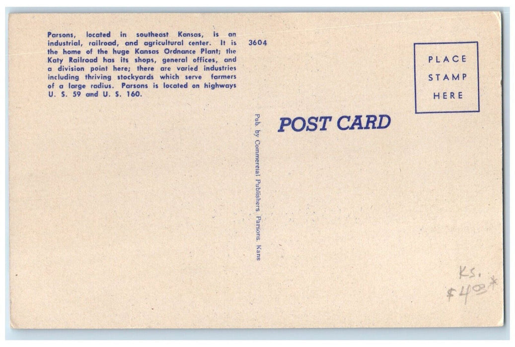 1940 Friendly City Agricultural Center Parsons Kansas Multiview Vintage Postcard
