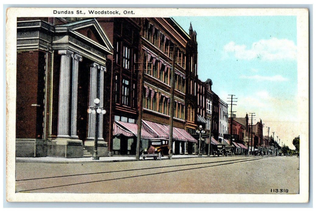 c1920's Dundas Street Woodstock Ontario Canada Antique Unposted Postcard