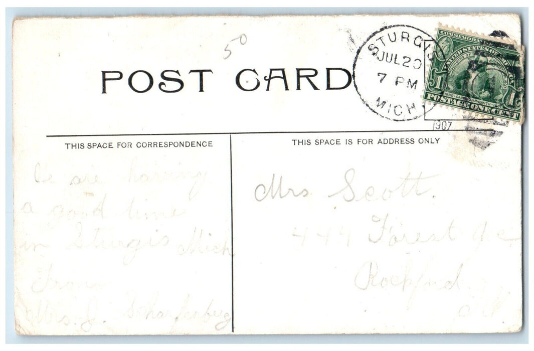 1907 Scenic View Oak Wood Klinger Lake Michigan Posted Antique Vintage Postcard