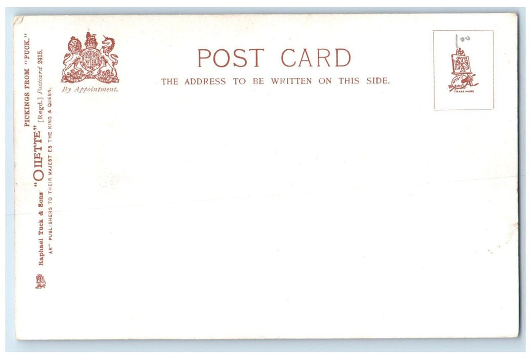 c1905 Pickings From Puck Girls Inconsiderate Oilette Tuck's Antique Postcard