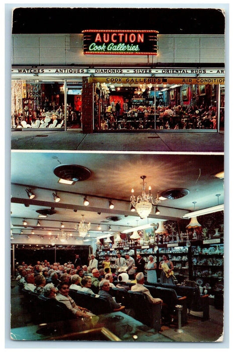 1961 Cook Galleries Seabreeze Blvd. Auction Cook Daytona Beach Florida Postcard