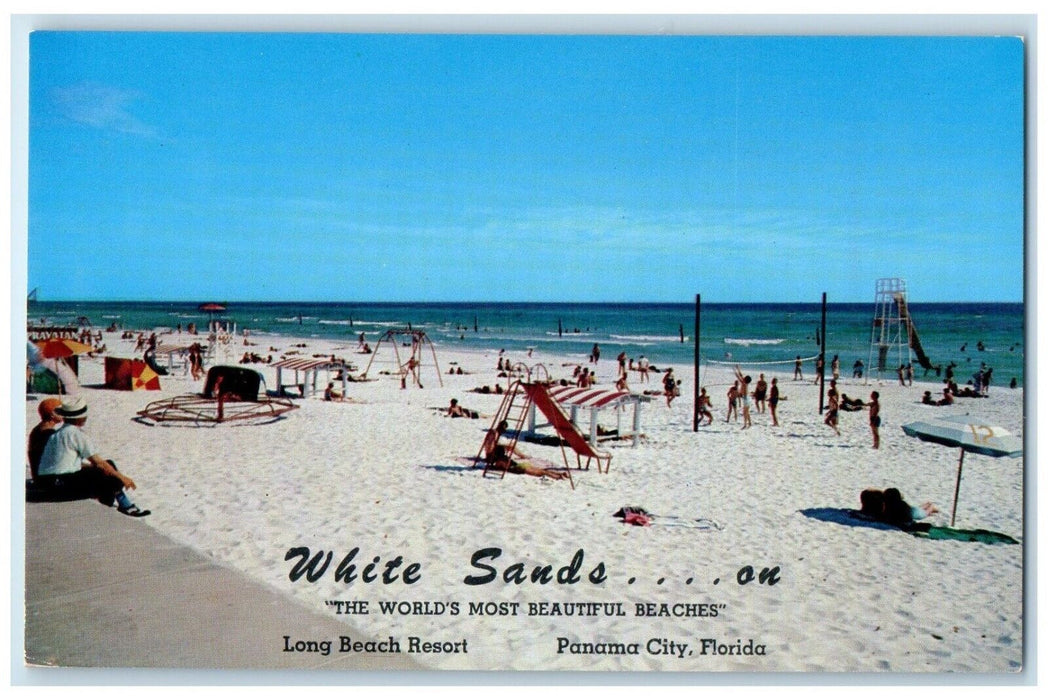 c1960 Long Beach Resort White Sands Panama City Florida Vintage Antique Postcard