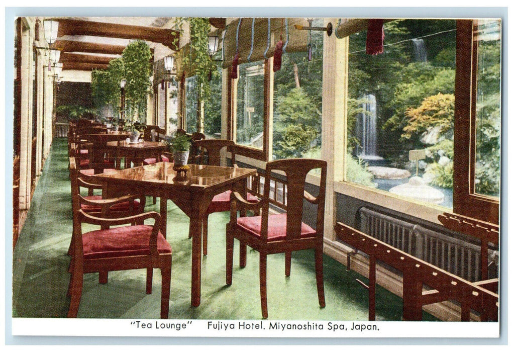 c1960's Tea Lounge Miyanoshita Spa Fujiya Hotel Japan Unposted Postcard