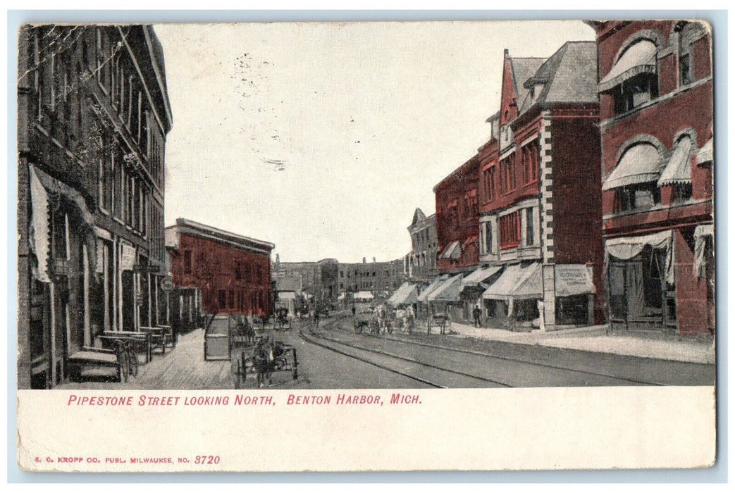 1908 Pipestone Street North Horse Carriage Road Benton Harbor Michigan Postcard