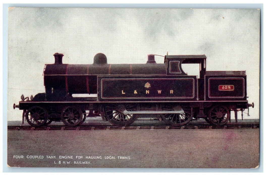 c1910 Train No. 528 Four Coupled Tank Engine L. & NW Railway England Postcard