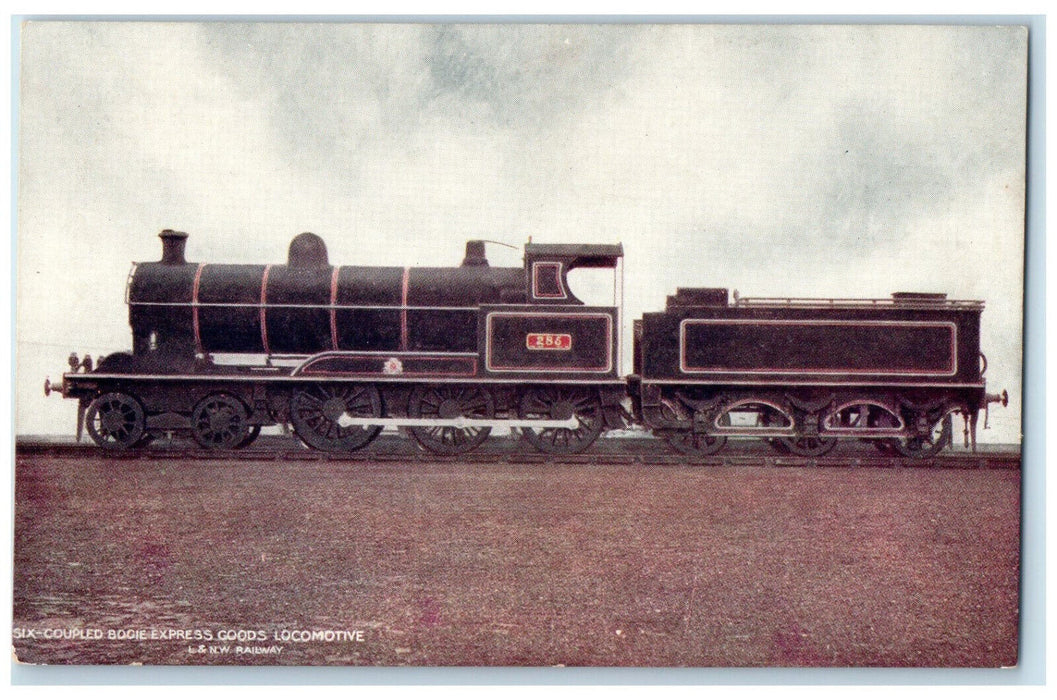 c1910 Train No. 285 Six Coupled Bogie Express Locomotive L & NW Railway Postcard