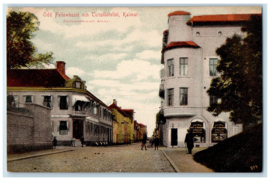 c1910 The Old Fellow House And The Tourist Hotel Kalmar Sweden Unposted Postcard