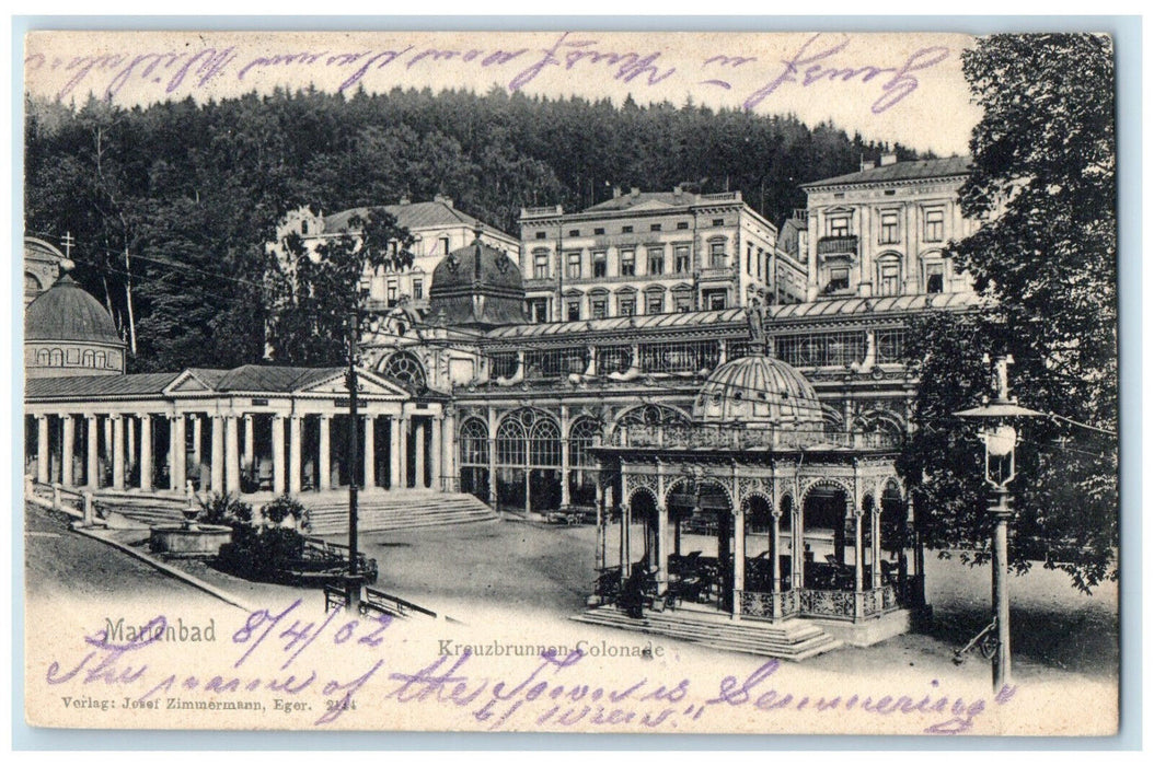 1902 Cross fountain Colonade Marienbad Czechia Czech Republic Antique Postcard