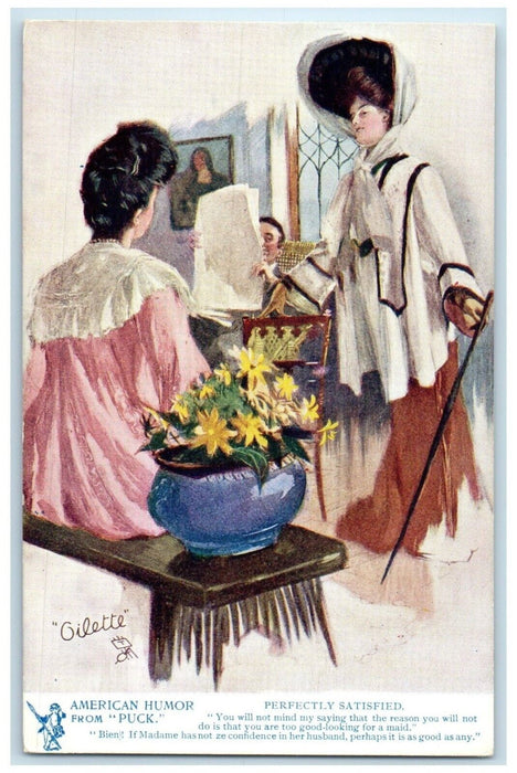 American Humor From Pack Woman Perfectly Satisfied Oilette Tuck's Postcard