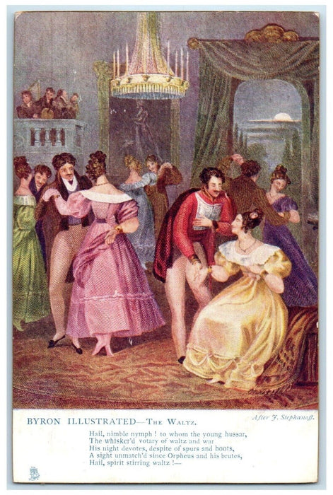 c1910's Byron Illustrated The Waltz Oilette Tuck's Unposted Antique Postcard