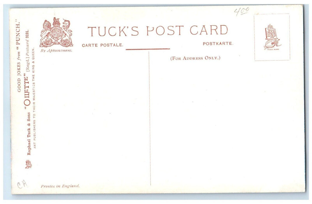 c1910's From Punch Fisherman Boats Oilette Tuck's Unposted Antique Postcard