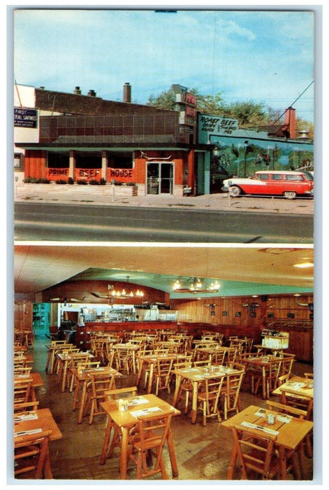 c1960 Multi-View Prime Beef House Restaurant East Dearborn Michigan MI Postcard