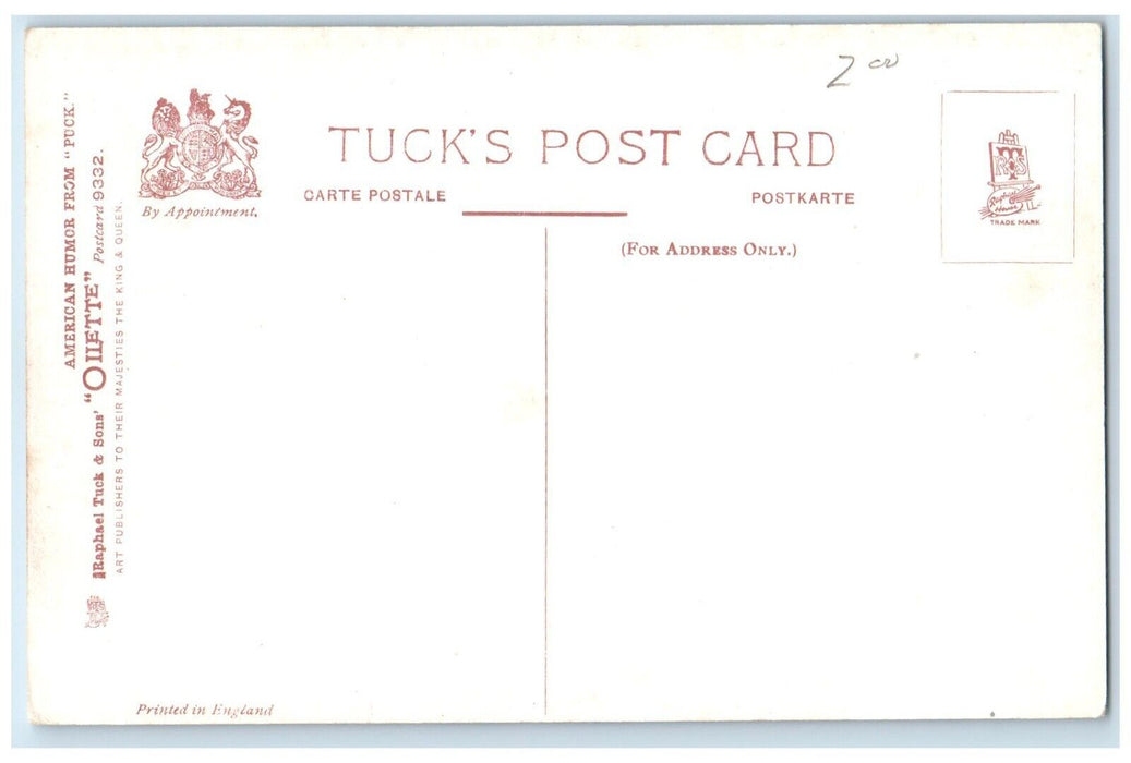 c1910's American Humor From Puck The Second Day Out Oilette Tuck's Postcard