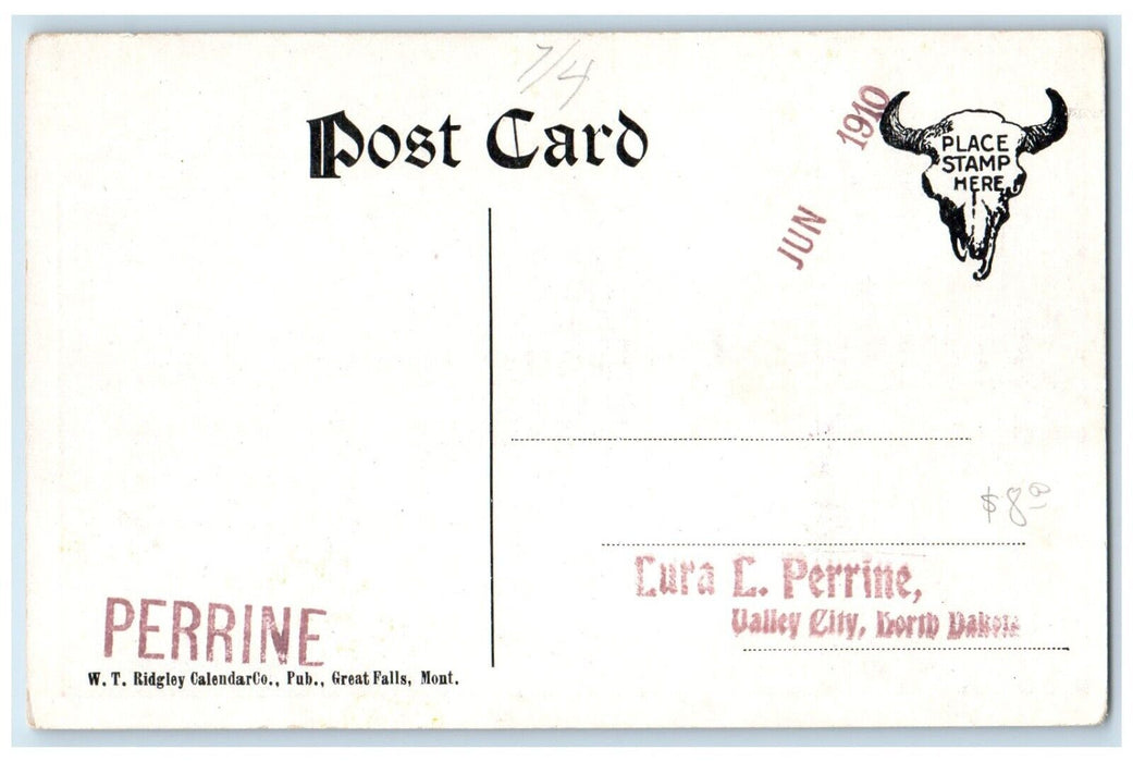 1910 Scattering The Riders Charles Russel Artist Signed Valley City ND Postcard