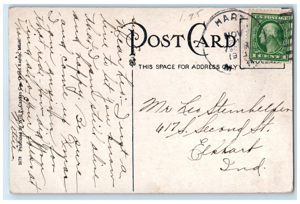 c1910 Overlooking View Asylum Building Trees Ionia Michigan MI Vintage Postcard