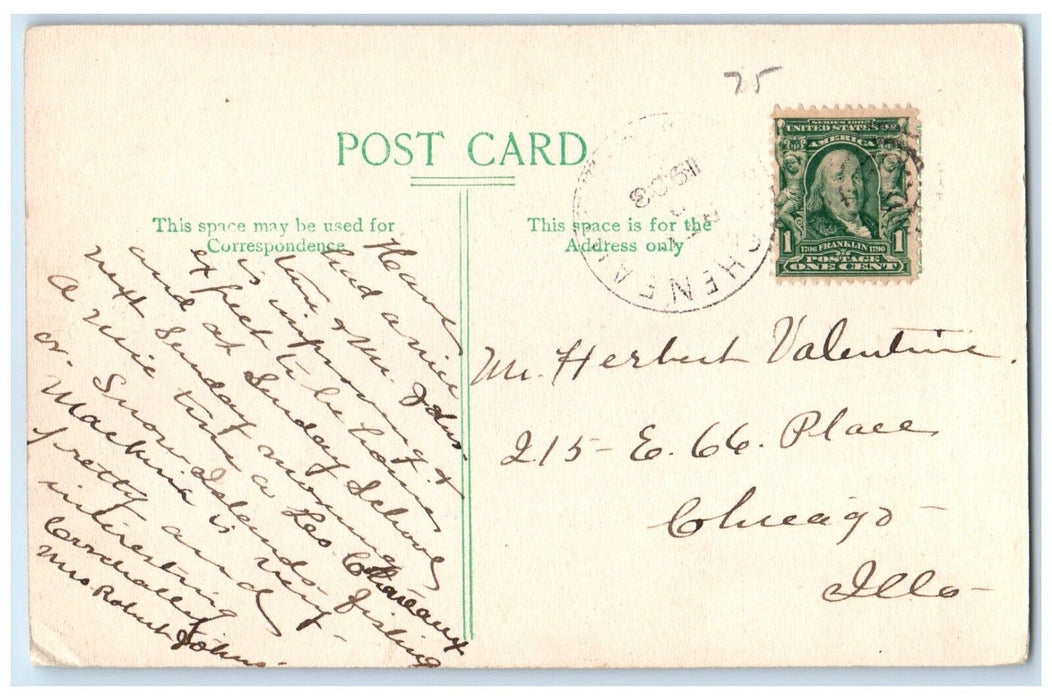 1908 Block House Fort Mackinac Mission Point Mackinac Island Michigan Postcard