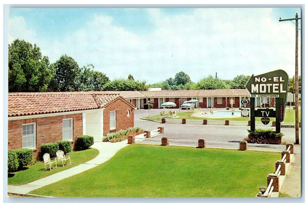 c1960 No El Motel Highway Exterior Building Corinth Mississippi Vintage Postcard