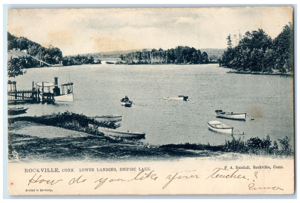 1905 Lower Landing Snipsic Lake Rockville Connecticut Tuck Sons Vintage Postcard