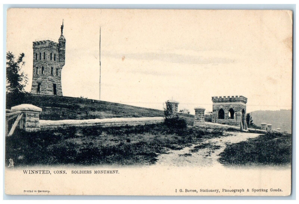 c1905 Soldiers Monument Winsted Connecticut Tuck Sons Vintage Antique Postcard