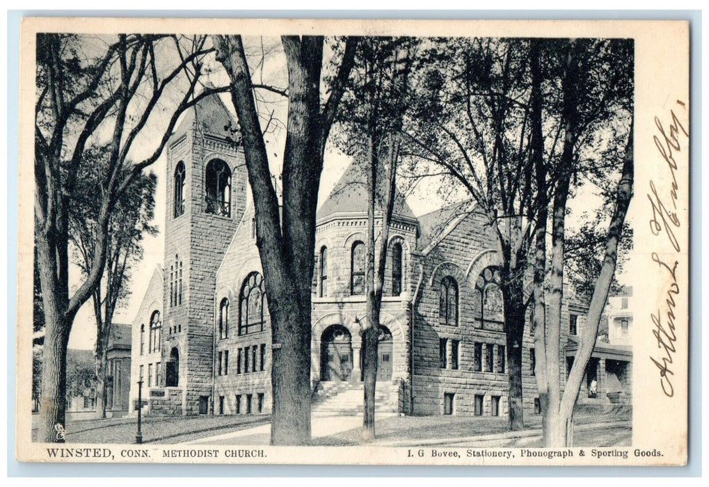 1907 Methodist Church Chapel Field Winsted Connecticut Raphael Tuck Son Postcard