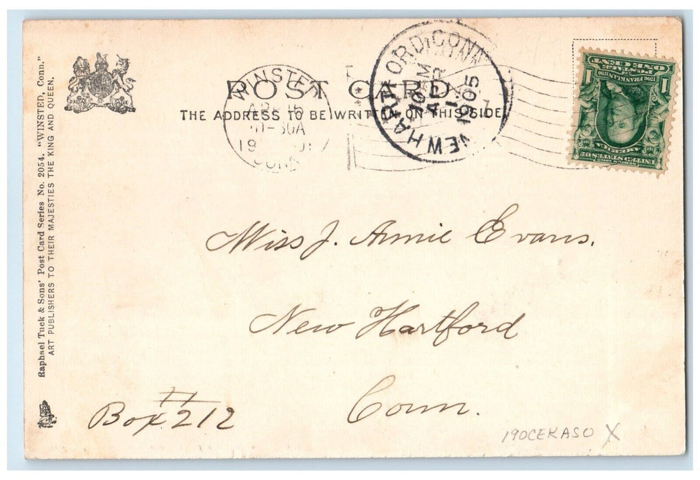1907 Methodist Church Chapel Field Winsted Connecticut Raphael Tuck Son Postcard