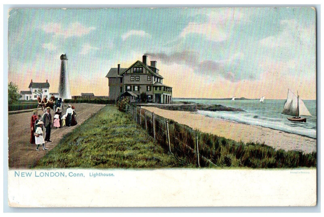 c1905 Lighthouse New London Connecticut CT Raphael Tuck Sons Vintage Postcard
