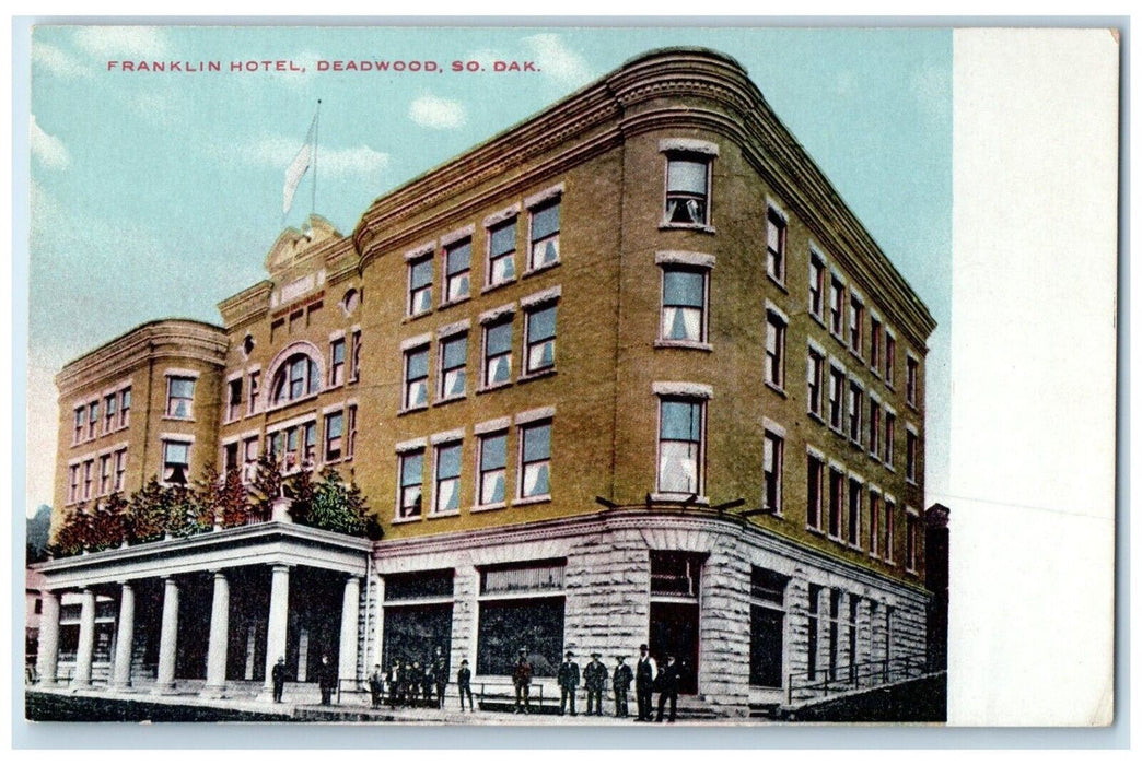 c1910 Franklin Hotel Exterior Building Deadwood South Dakota SD Vintage Postcard