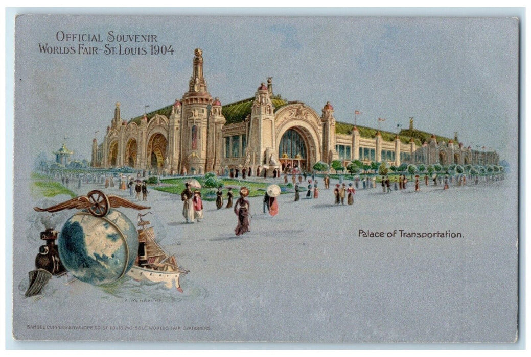 c1904 Official Souvenir World's Fair St. Louis Palace Transportation Postcard