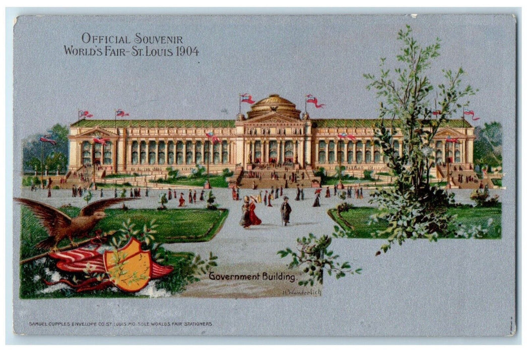 c1904's Official Souvenir World's Fair St. Louis Government Building Postcard