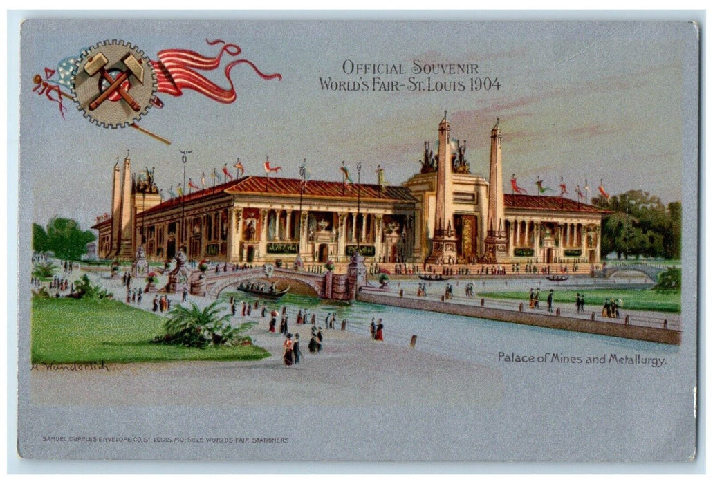 c1904 Official Souvenir World's Fair St. Louis Palace Mines Metallurgy Postcard