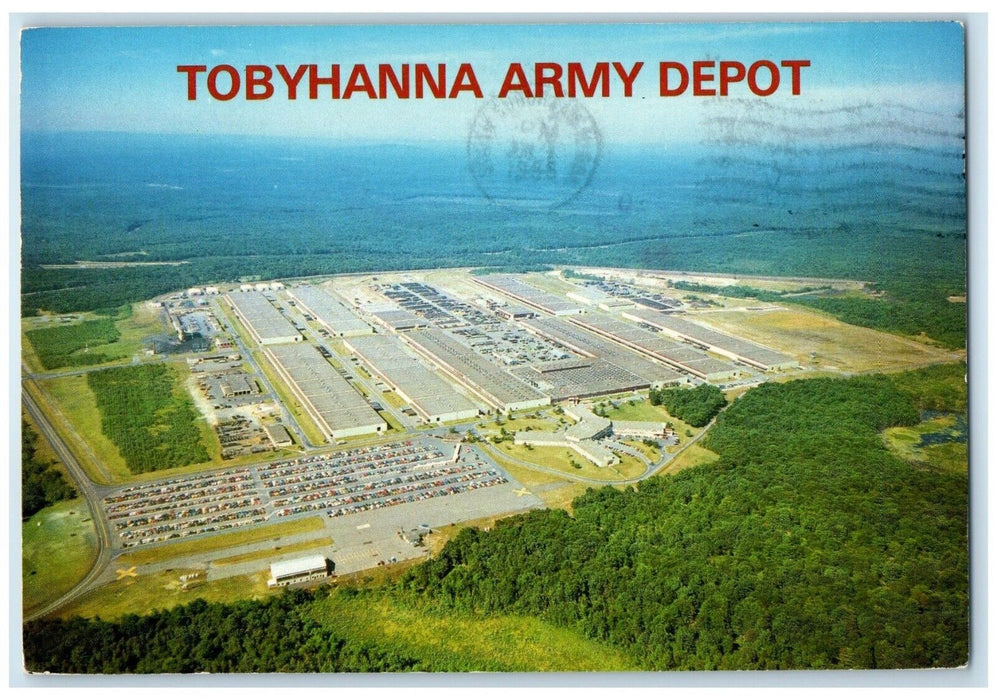 1985 Aerial View Tobyhanna Army Depot Administration Field Pennsylvania Postcard