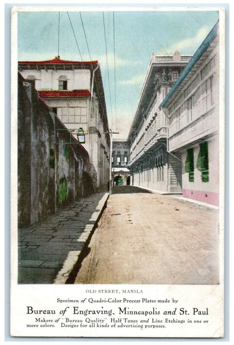 c1905 Bureau Engraving Minneapolis St. Paul Old Street Manila Minnesota Postcard