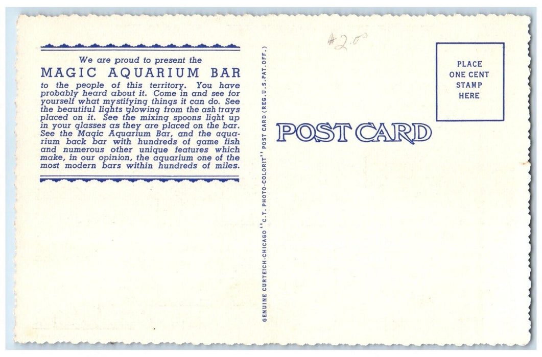 Magic Aquarium Bar & Liquor Store Interior Moorhead Minnesota MN Postcard
