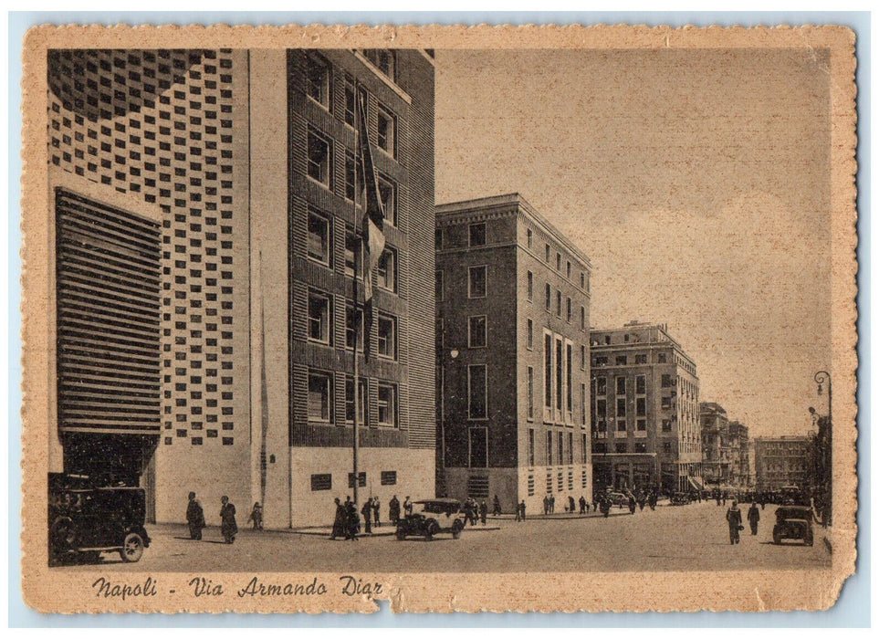 1944 Buildings View Naples Via Armando Diar Italy Posted Vintage Postcard