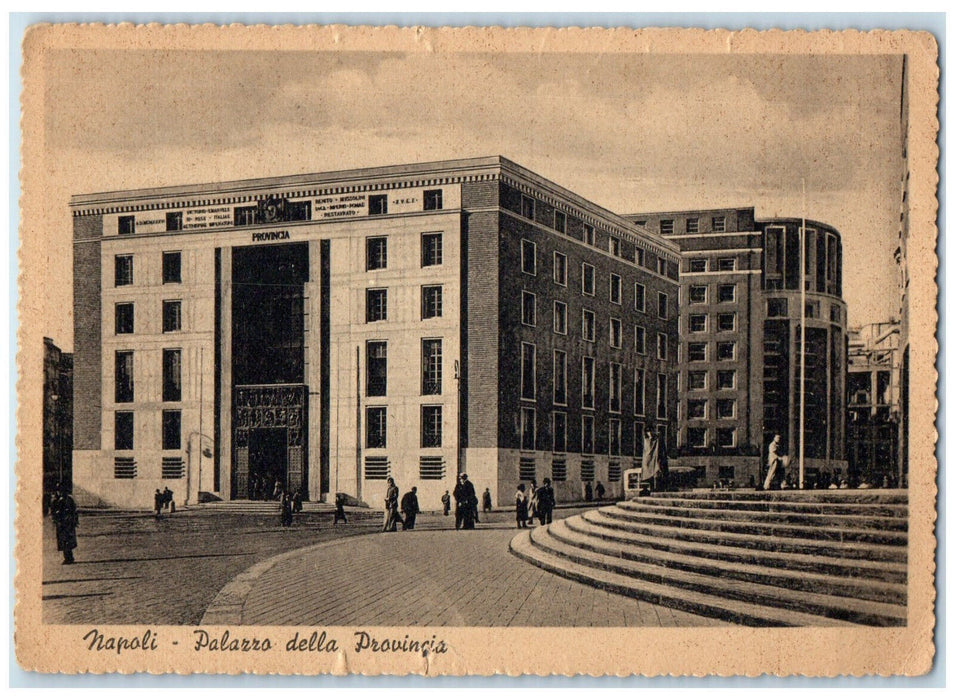1944 Naples Provincial Palace Small Steps Italy Posted Vintage Postcard