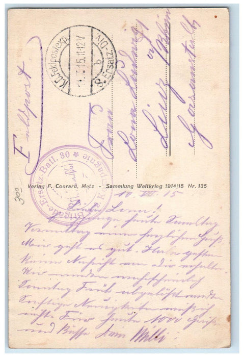 1915 Blown up Bridge in Pont I'Eveque Bei Noyon France Posted Postcard
