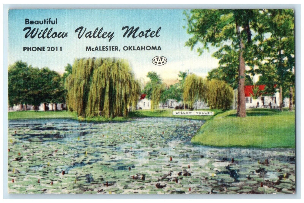 c1950's View Of Willow Valley Motel McAlester Oklahoma OK Vintage Postcard