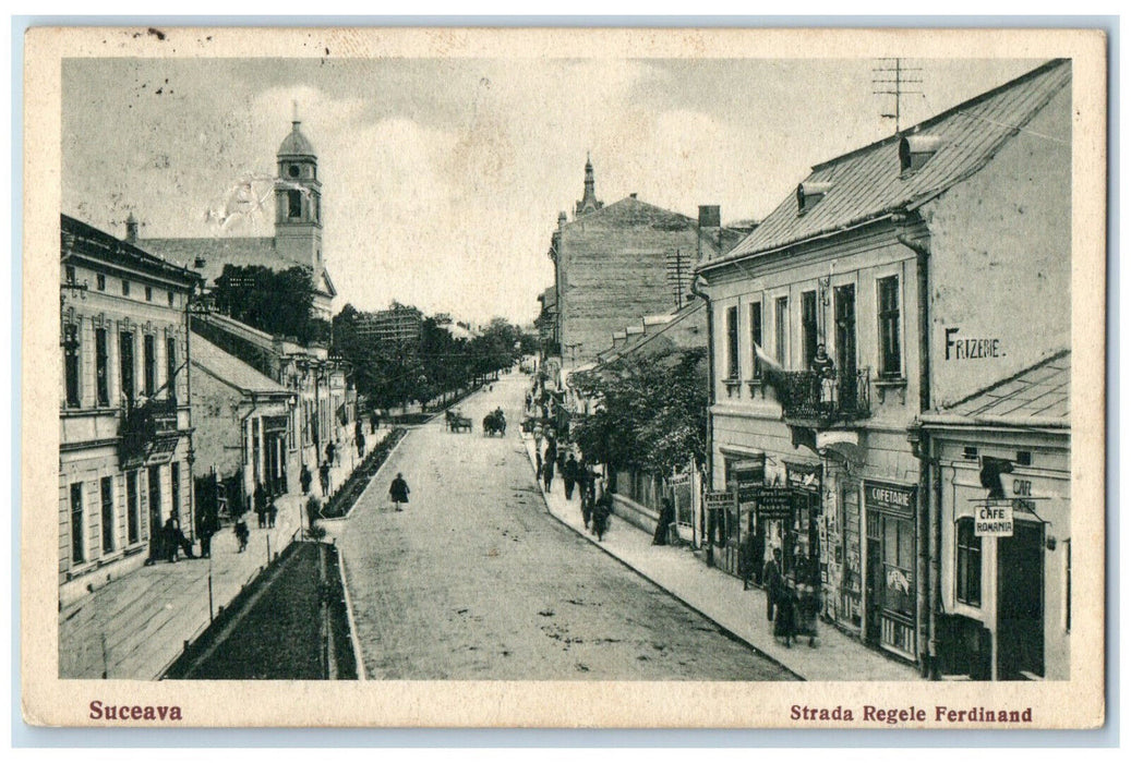 c1920's Strada Regele Ferdinand Suceava Romania Posted Antique Postcard