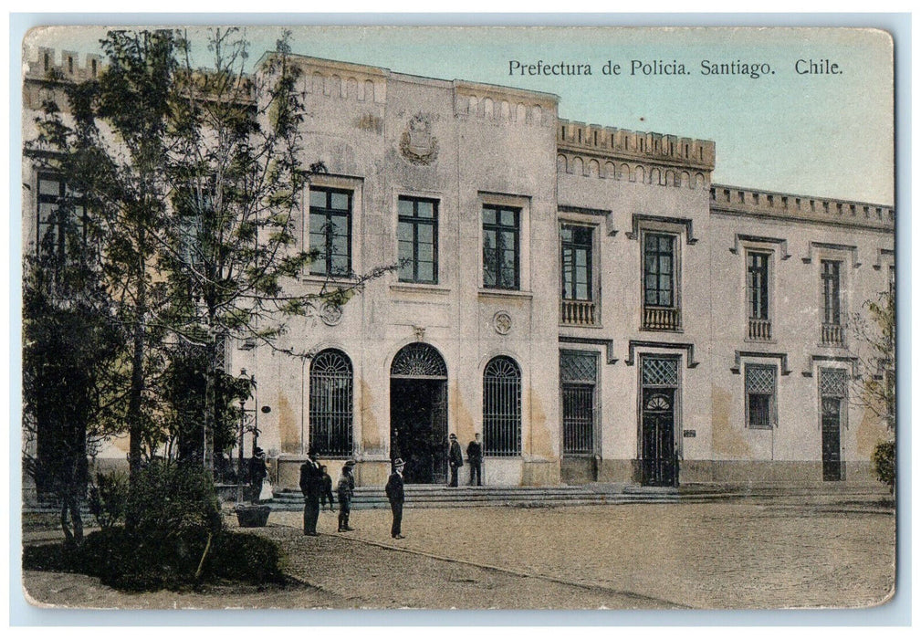 1918 Entrance to Police Prefecture Santiago Chile Posted Antique Postcard