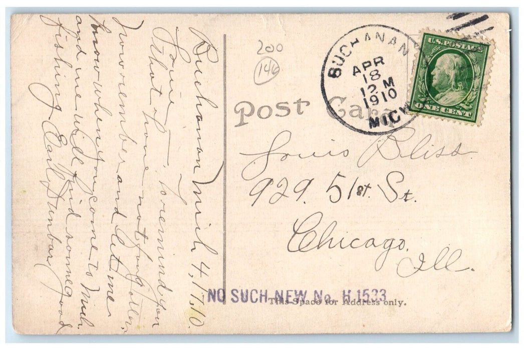c1910 Old St Joe River Lake Berrien Springs Michigan MI Vintage Antique Postcard