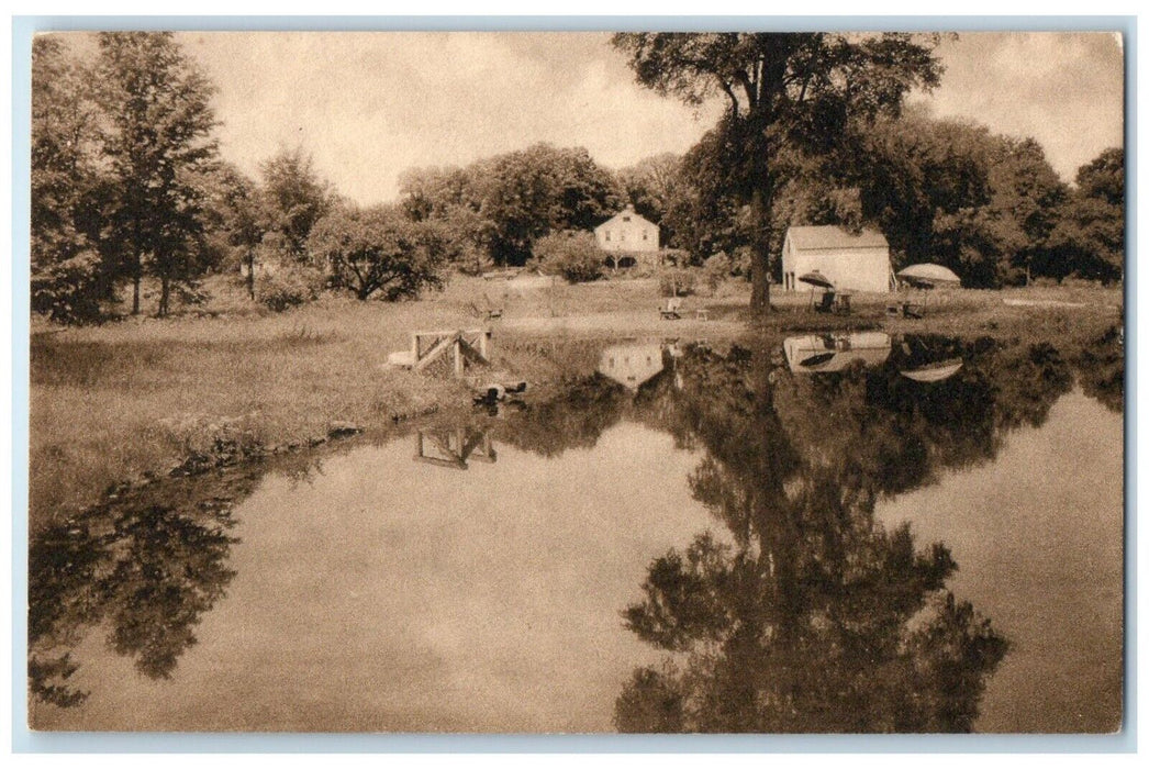 c1940 Egremont Tavern South River Lake Egremont Massachusetts Vintage Postcard